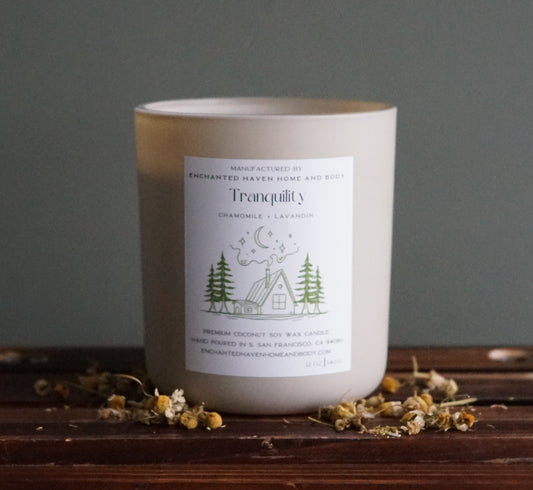 Tranquility 12oz  - Wood Wick Coconut Soy Wax Candle