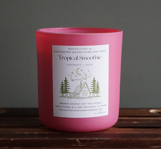 Tropical Smoothie 12oz  - Wood Wick Coconut Soy Wax Candle