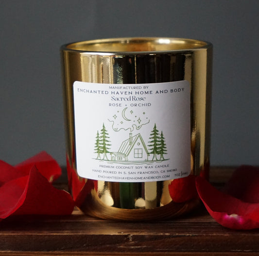 Sacred Rose 7oz  - Wood Wick Coconut Soy Wax Candle